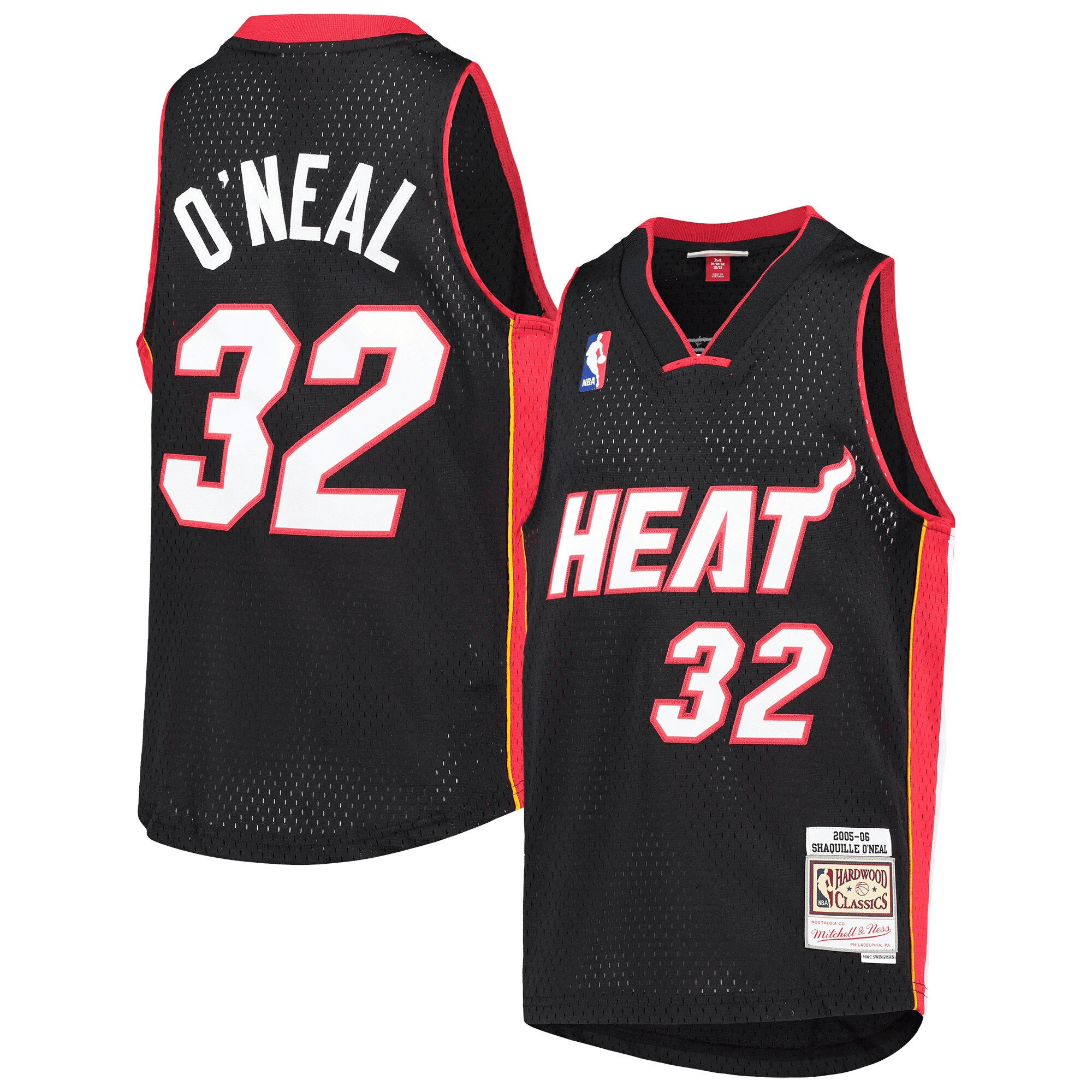 Shaquille O'Neal Miami Heat Mitchell & Ness Big & Tall Hardwood Classics Swingman Basketball Jersey - Black Basketball Jersey - JS239 