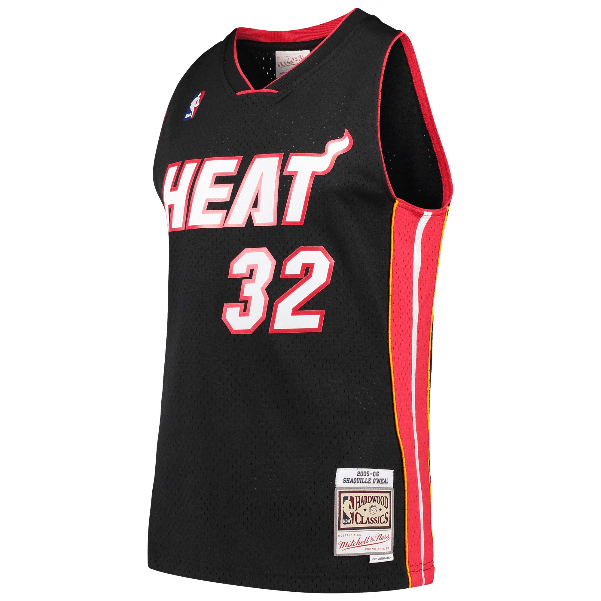Alternative view of Shaquille O'Neal Miami Heat Mitchell & Ness Hardwood Classics Swingman Basketball Jersey - Black Basketball Jersey - JS358 