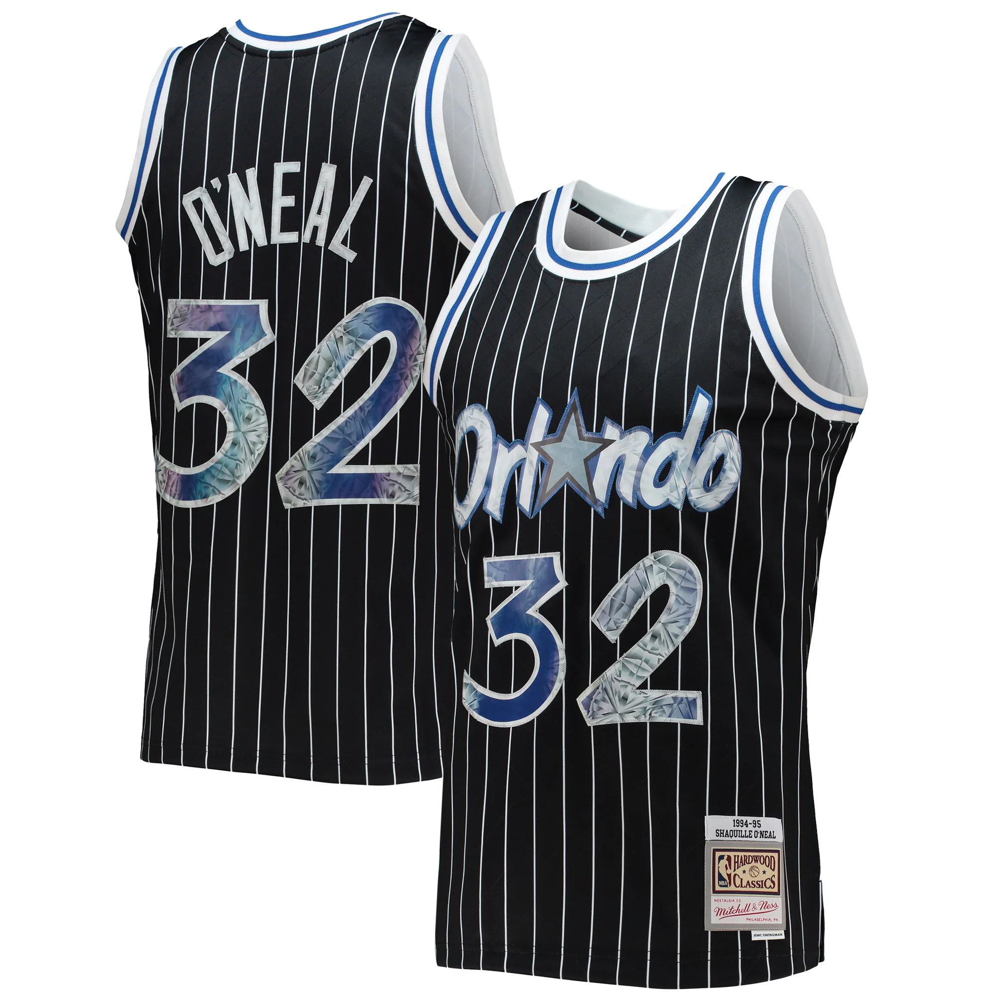 Shaquille O'neal Orlando Magic Mitchell & Ness 1996-97 Hardwood Classics Nba 75th Anniversary Diamond Swingman Basketball Jersey - Black