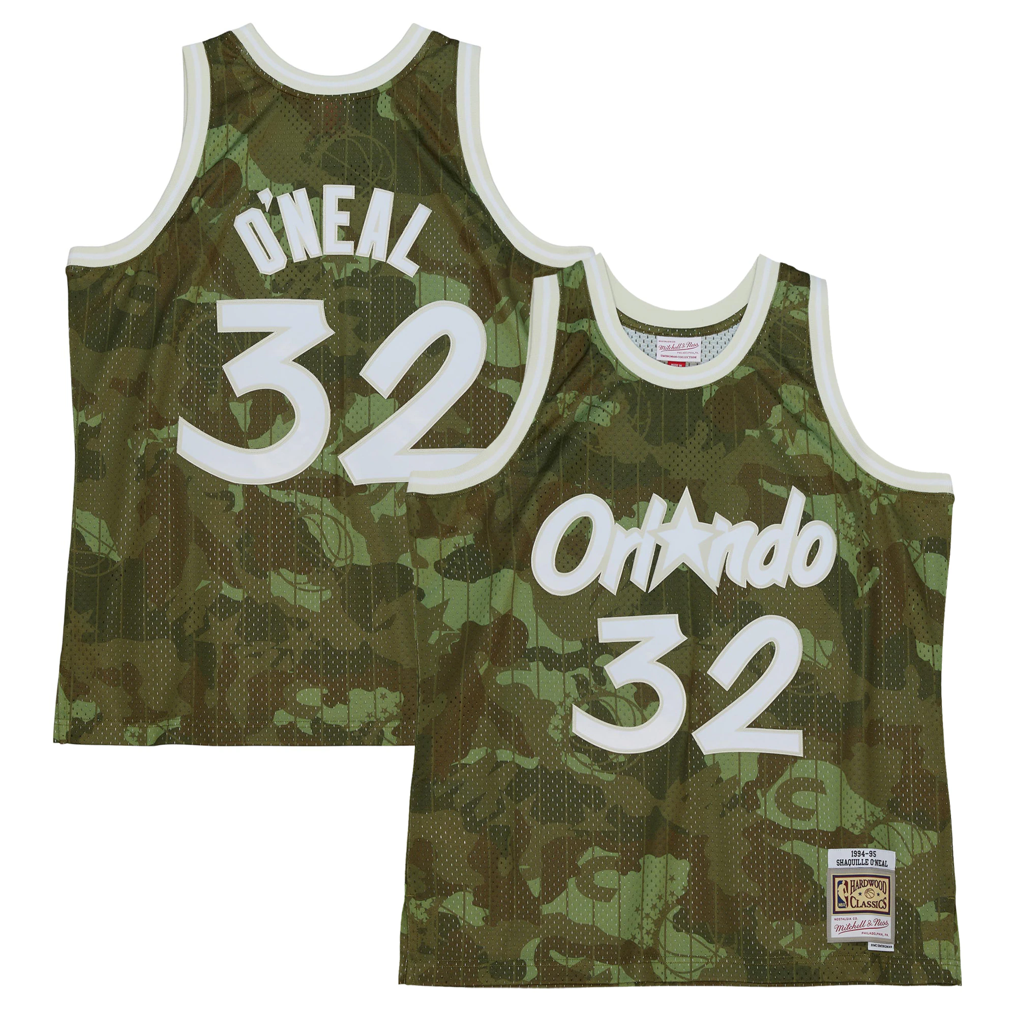 Shaquille O'neal Orlando Magic Mitchell & Ness Hardwood Classics 1994/95 Ghost Green Swingman Basketball Jersey - Camo