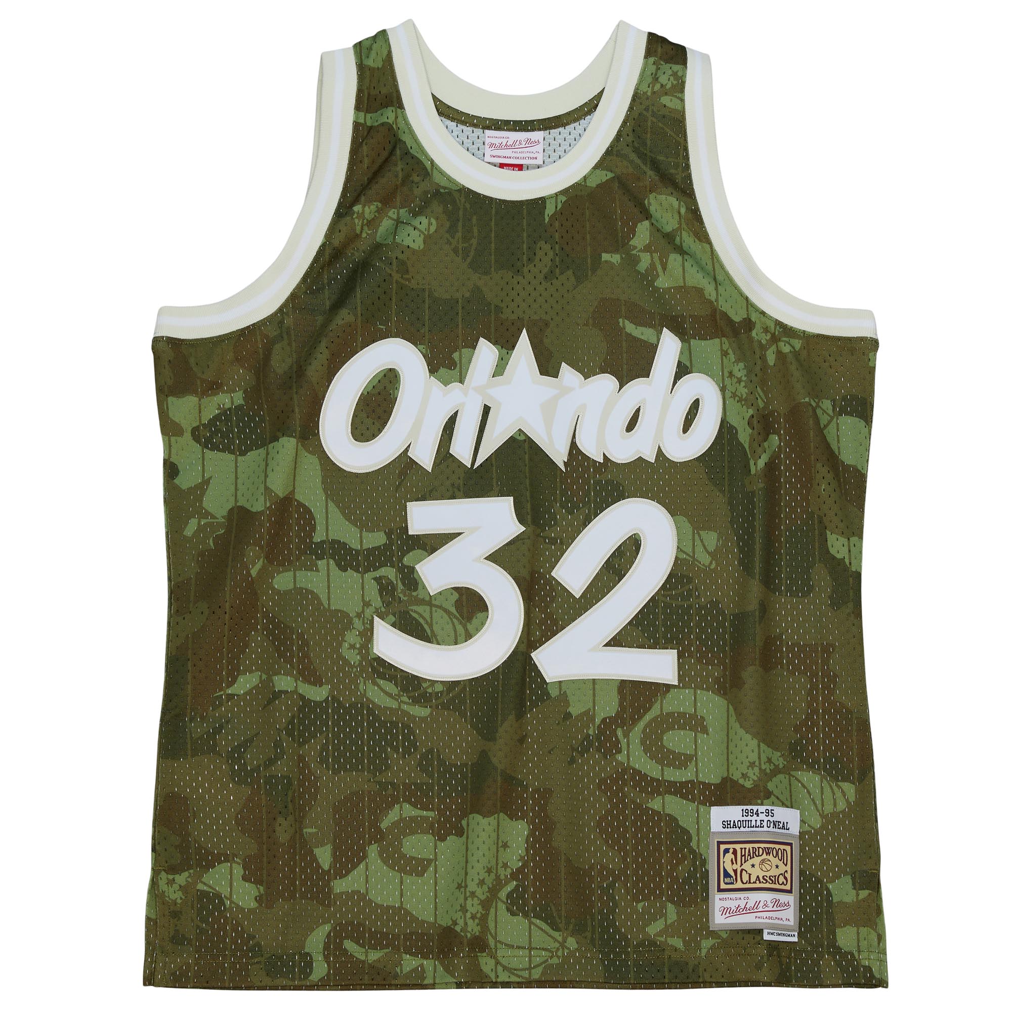 Alternative view of Shaquille O'neal Orlando Magic Mitchell & Ness Hardwood Classics 1994/95 Ghost Green Swingman Basketball Jersey - Camo