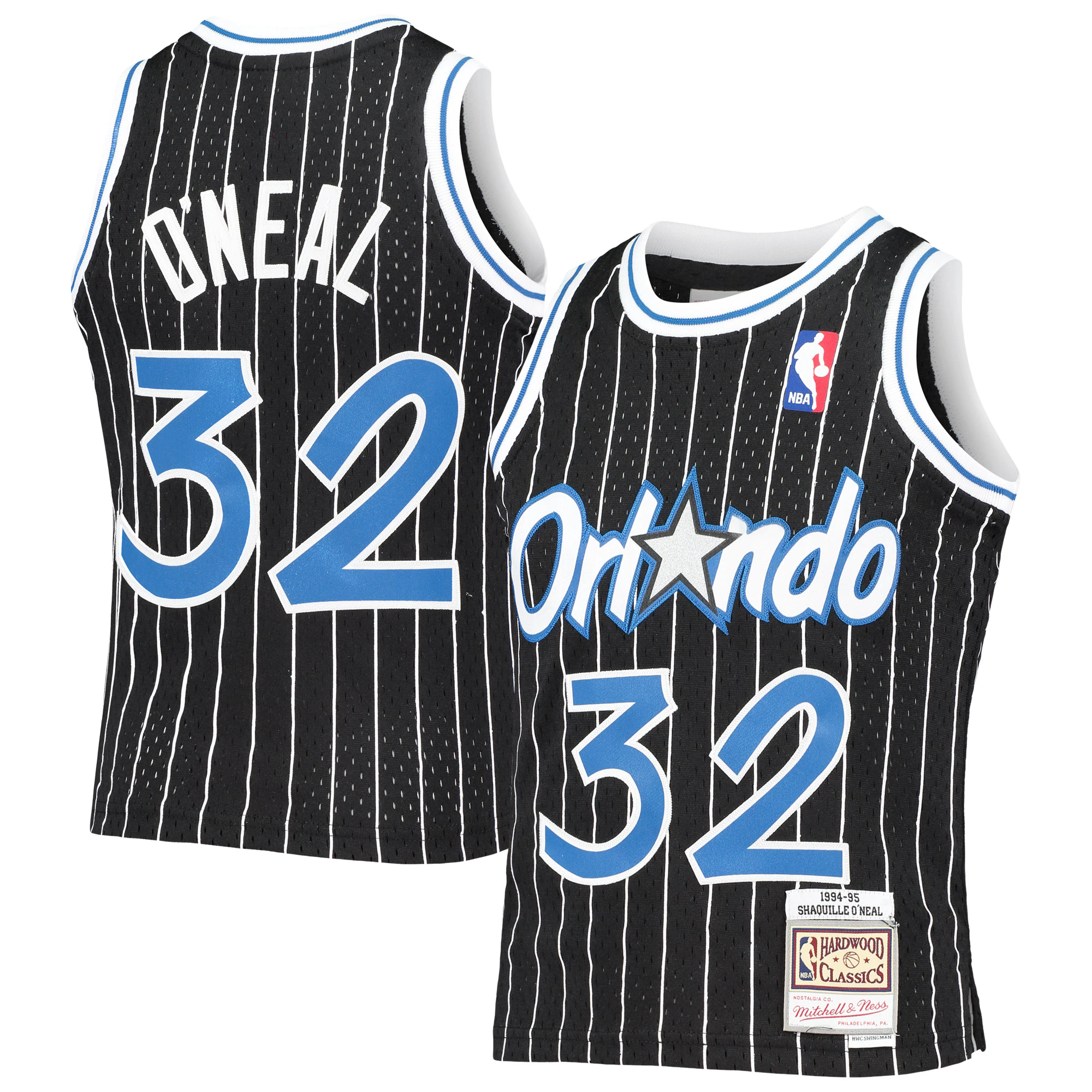 Alternative view of Shaquille O'neal Orlando Magic Mitchell & Ness Preschool Hardwood Classics Throwback Team Basketball Jersey - Blue