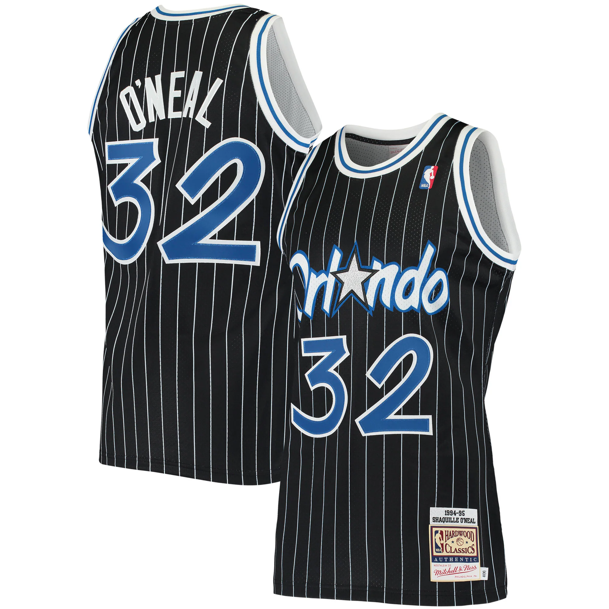 Alternative view of Shaquille O'neal Orlando Magic Mitchell & Ness 1994 Hardwood Classics Authentic Basketball Jersey - Black