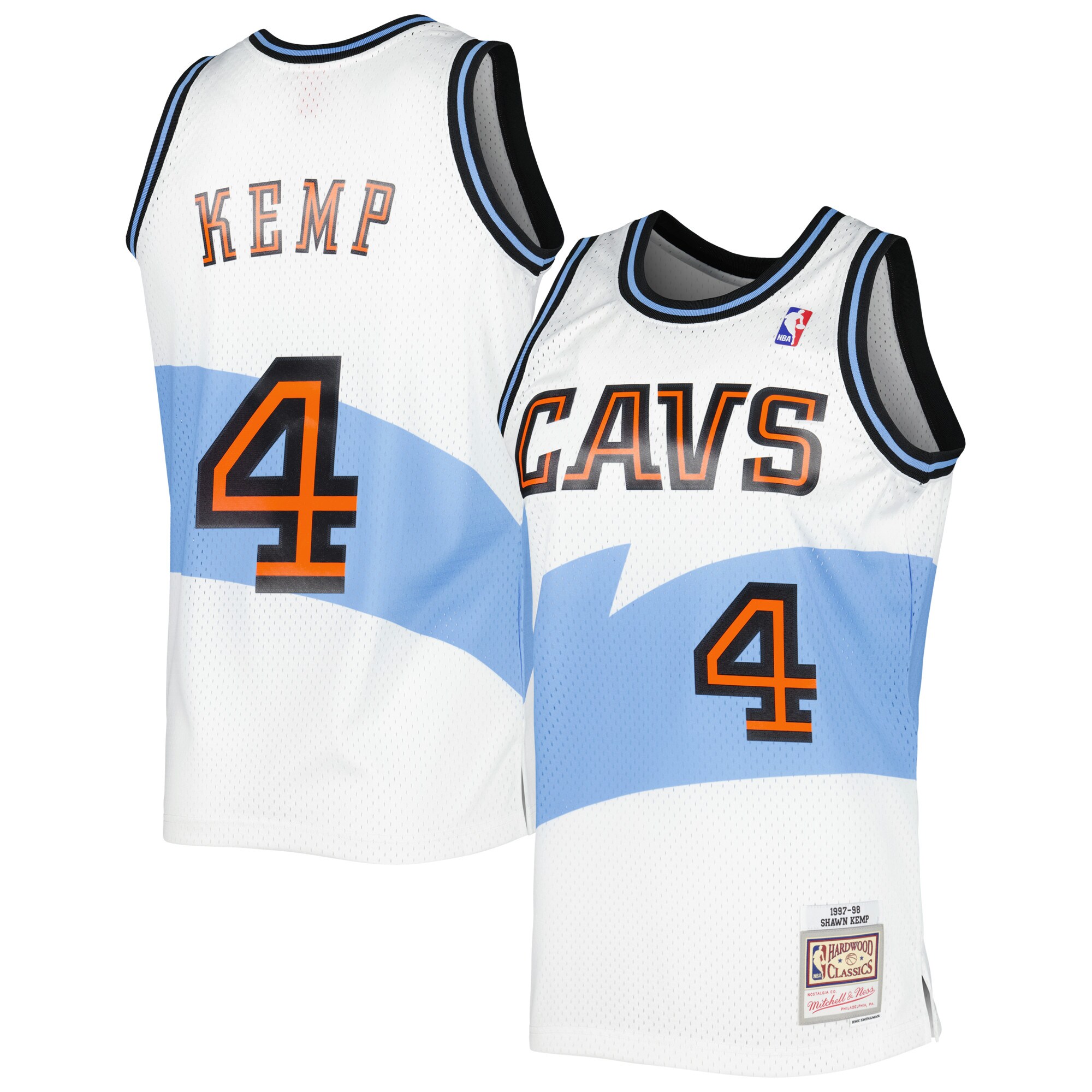 Alternative view of Shawn Kemp Cleveland Cavaliers Mitchell & Ness 1997-98 Hardwood Classics Swingman Basketball Jersey - White