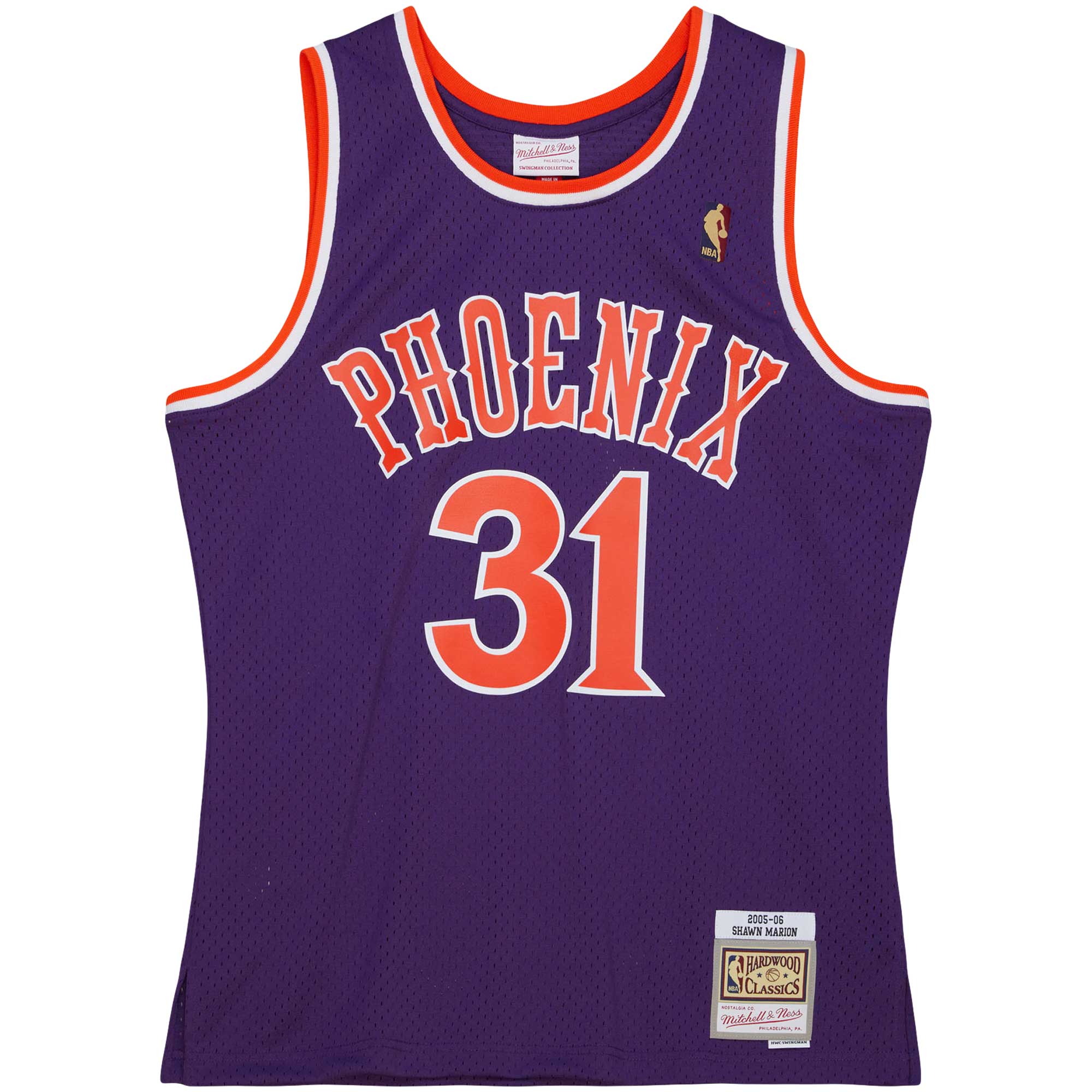 Alternative view of Shawn Marion Phoenix Suns Mitchell & Ness 2001/02 Hardwood Classics Swingman Basketball Jersey - Purple