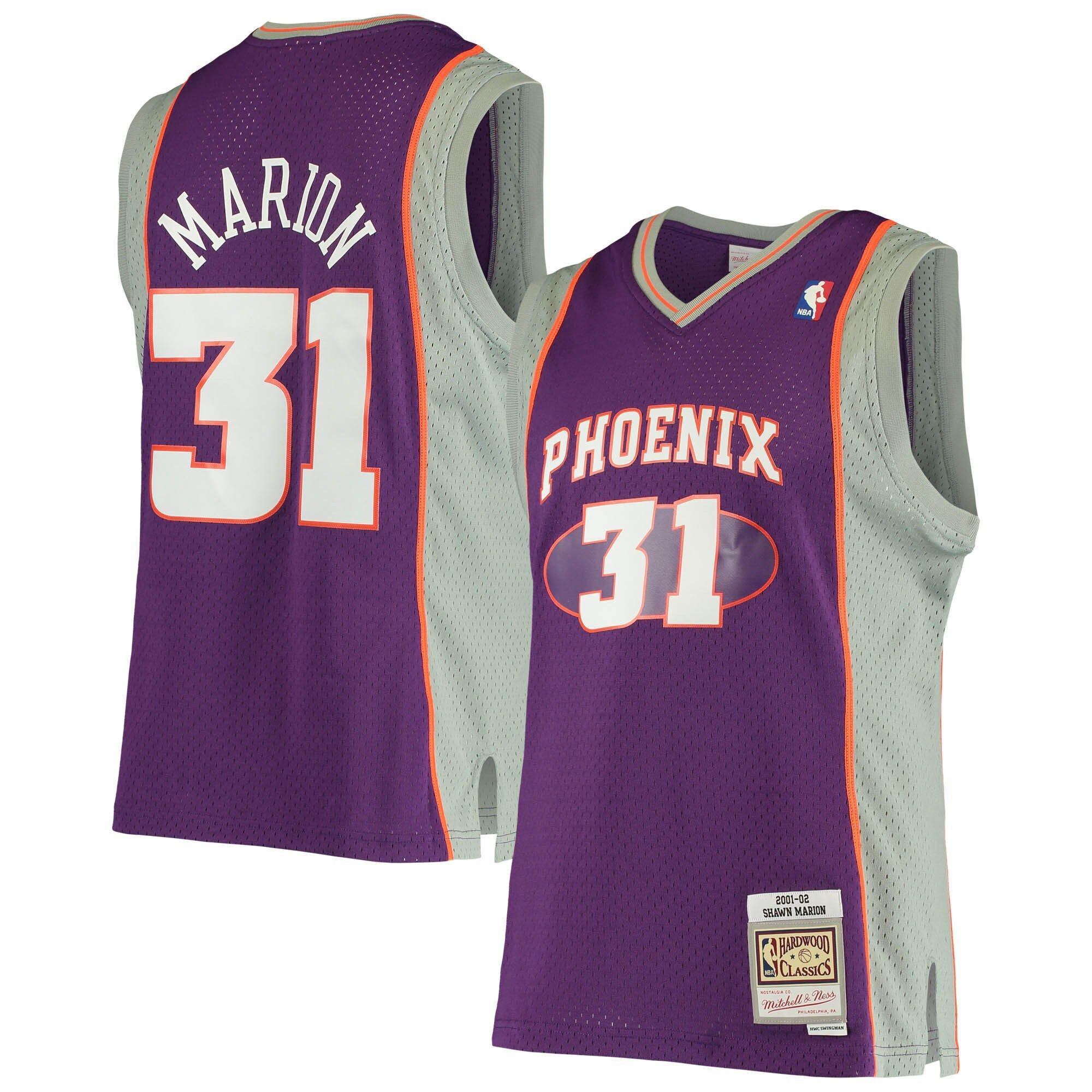 Shawn Marion Phoenix Suns Mitchell & Ness 2005/06 Hardwood Classics Swingman Basketball Jersey - Purple - JS370 