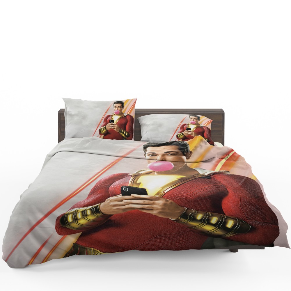 Shazam Movie Bubble Gum Shazam DC Comics Zachary Levi Bedding Set - Custom Bedding Set