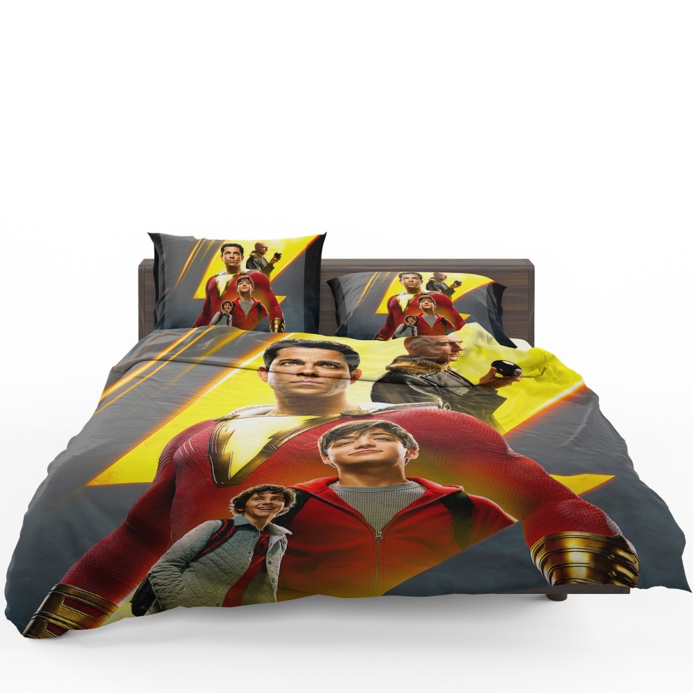 Shazam Movie DC Comics Zachary Levi Mark Strong Bedding Set - Custom Bedding Set