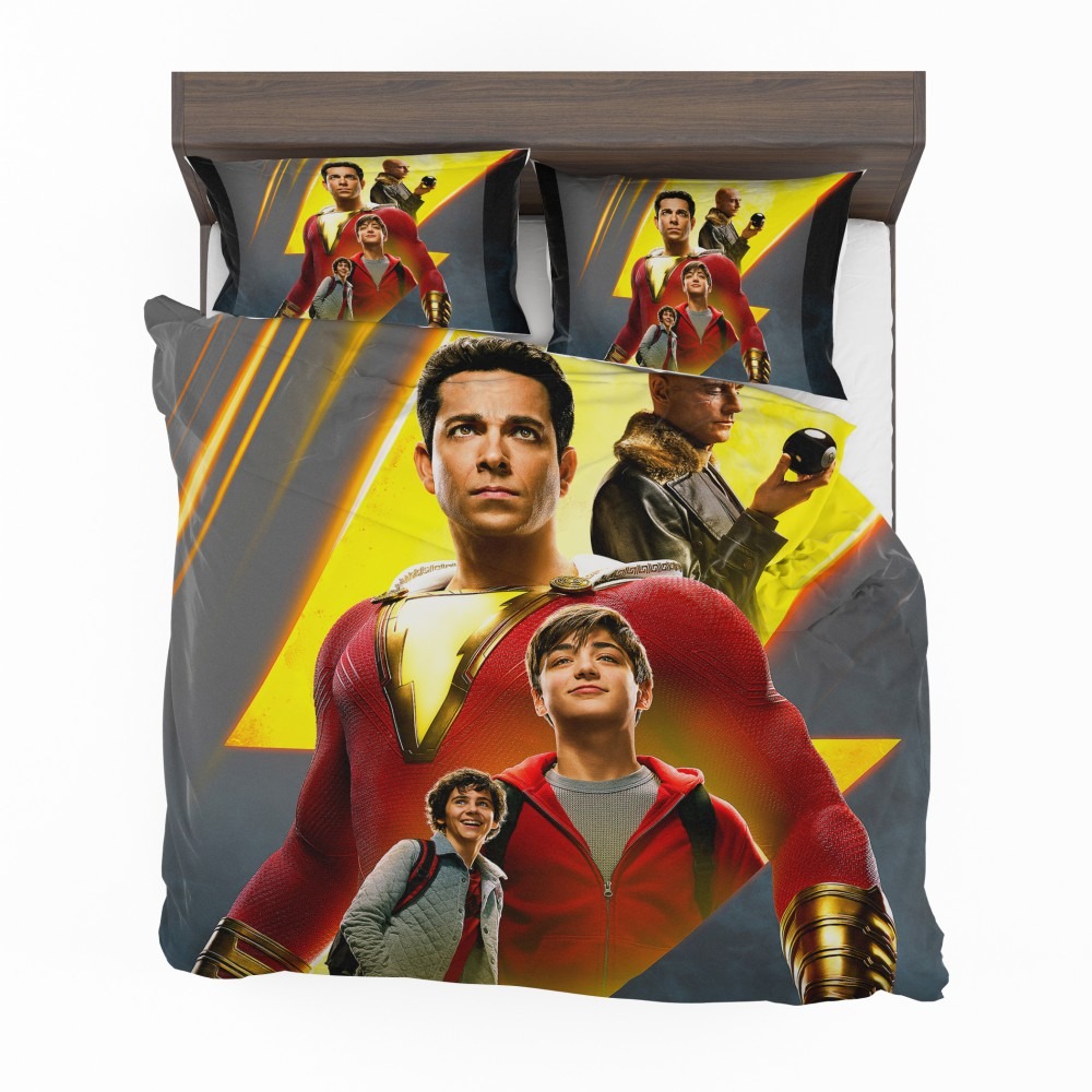 Alternative view of Shazam Movie DC Comics Zachary Levi Mark Strong Bedding Set - Custom Bedding Set