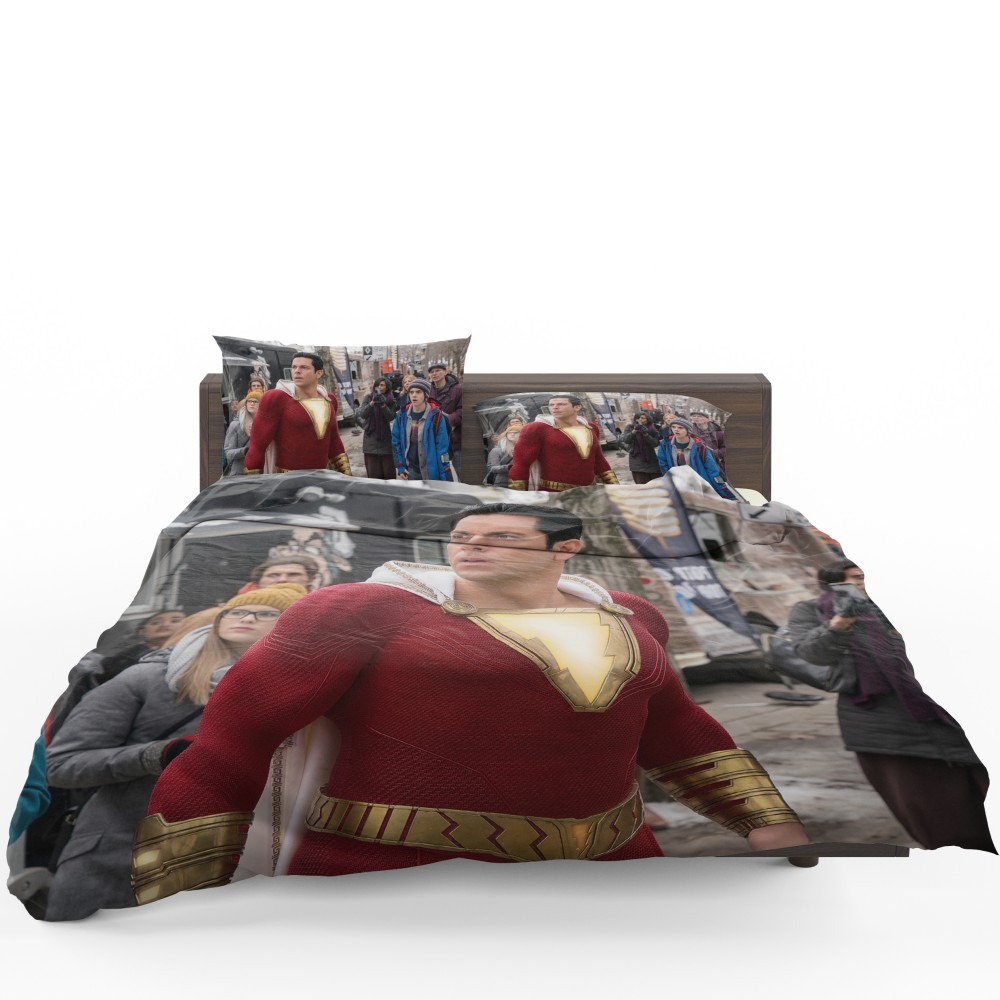 Shazam Movie Zachary Levi Jack Dylan Grazer Bedding Set - Custom Bedding Set