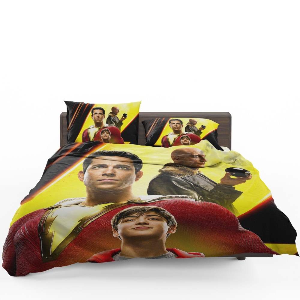 Shazam Movie Zachary Levi Mark Strong Asher Angel Bedding Set - Custom Bedding Set