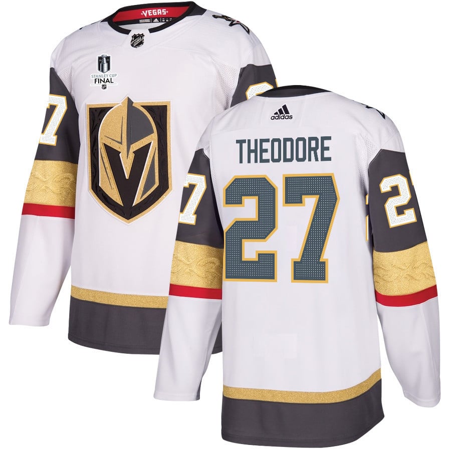 Shea Theodore 27 Vegas Golden Knights Stanley Cup 2023 Final Patch Away Breakaway Men Hockey Jersey - White - JS851 