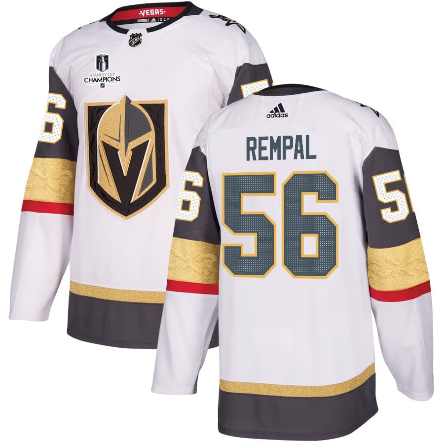 Sheldon Rempal 56 Vegas Golden Knights Stanley Cup 2023 Champions Patch Away Breakaway Men Hockey Jersey - White - JS776 