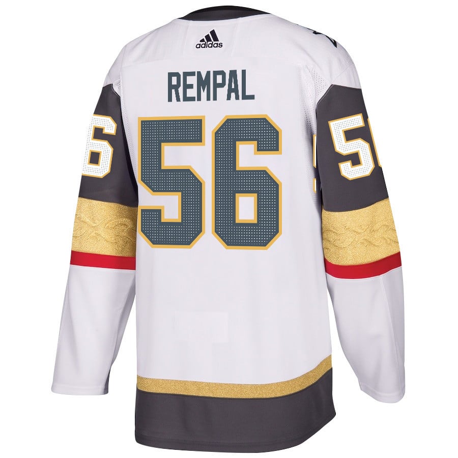 Alternative view of Sheldon Rempal 56 Vegas Golden Knights Stanley Cup 2023 Final Patch Away Breakaway Men Hockey Jersey - White - JS193 