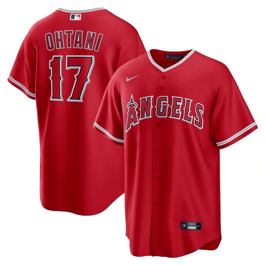 Shohei Ohtani 17 Los Angeles Angels Red Alternate Men Baseball Jersey - Red 