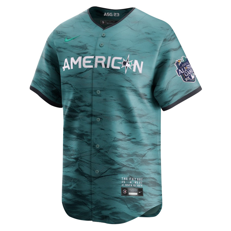 Alternative view of Shohei Ohtani 17 Los Angeles Angels Signed Decisive Blow 2023 All-Star Game Limited Player Men Baseball Jersey - Teal 