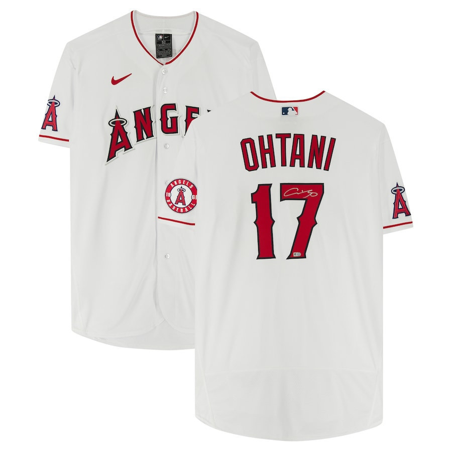 Shohei Ohtani 17 Los Angeles Angels Signed Baseball Jersey - White 