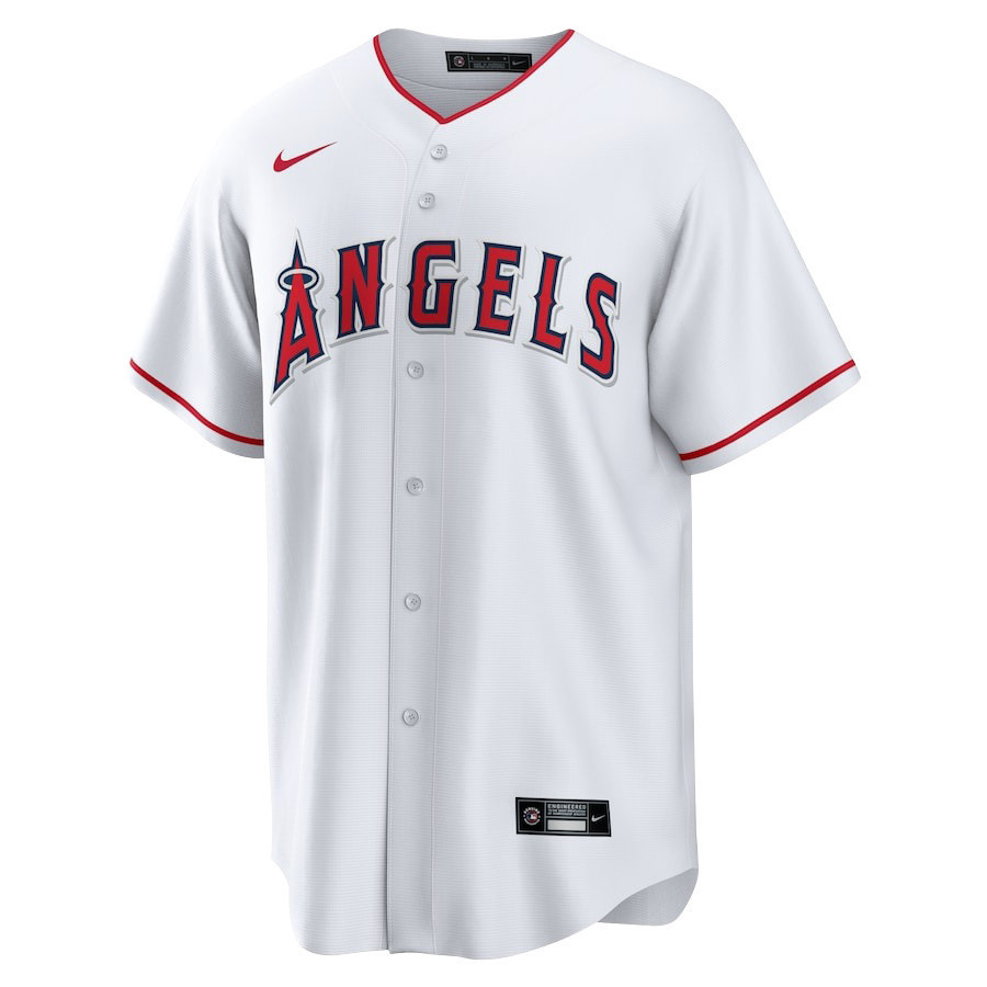 Alternative view of Shohei Ohtani 17 Los Angeles Angels Signed Name 2023 Home Player Men Baseball Jersey - White 