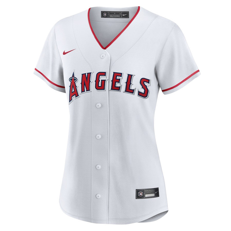 Alternative view of Shohei Ohtani 17 Los Angeles Angels Signed Name 2023 Home Player Women Baseball Jersey - White 