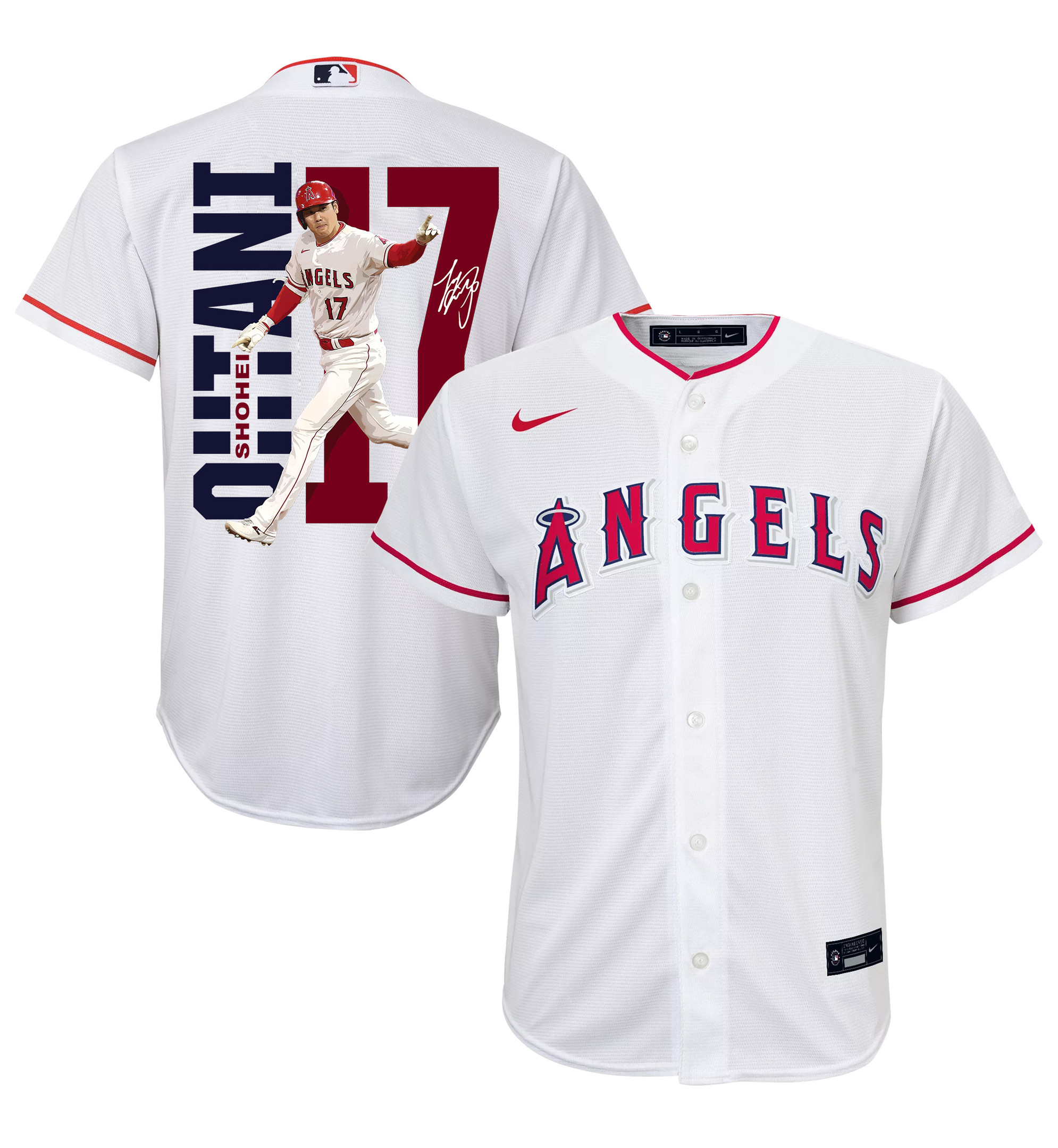 Shohei Ohtani 17 Los Angeles Angels Signed Run 2023 Home Player YOUTH Baseball Jersey - White 