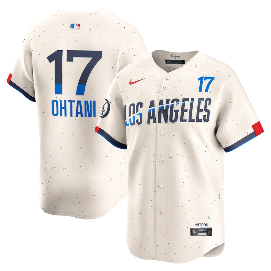 Shohei Ohtani 17 Los Angeles Dodgers 2024 City Connect Limited Men Baseball Jersey - Cream 