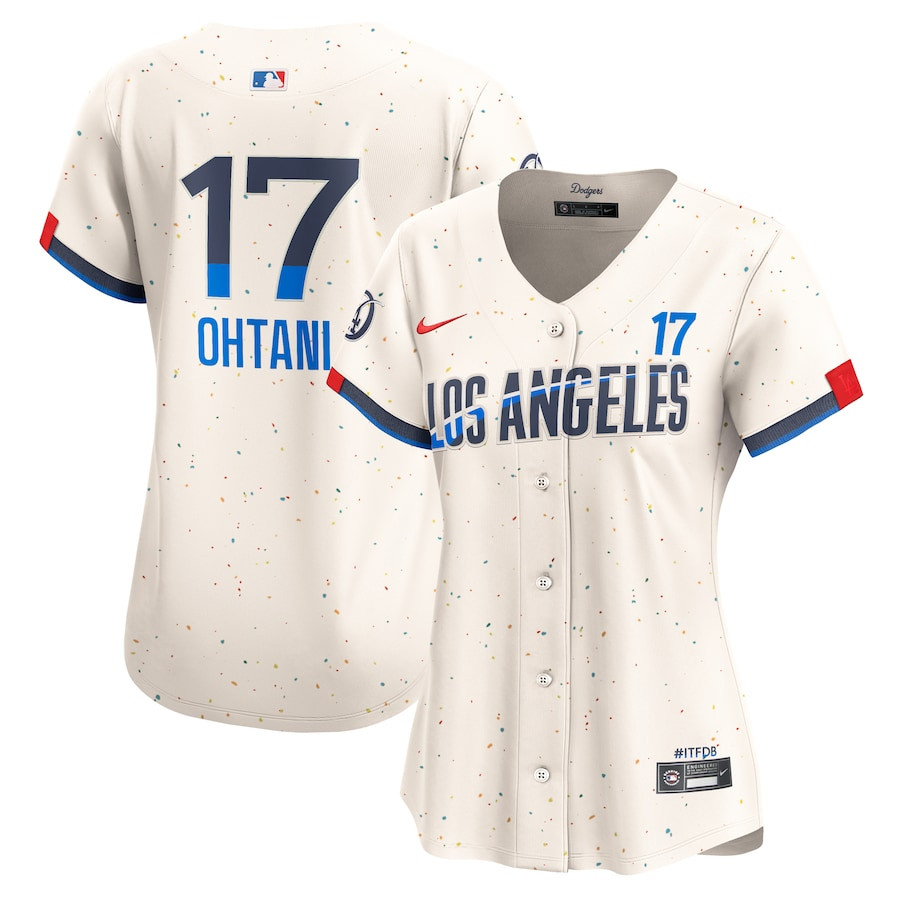 Shohei Ohtani 17 Los Angeles Dodgers 2024 City Connect Limited Women Baseball Jersey - Cream 
