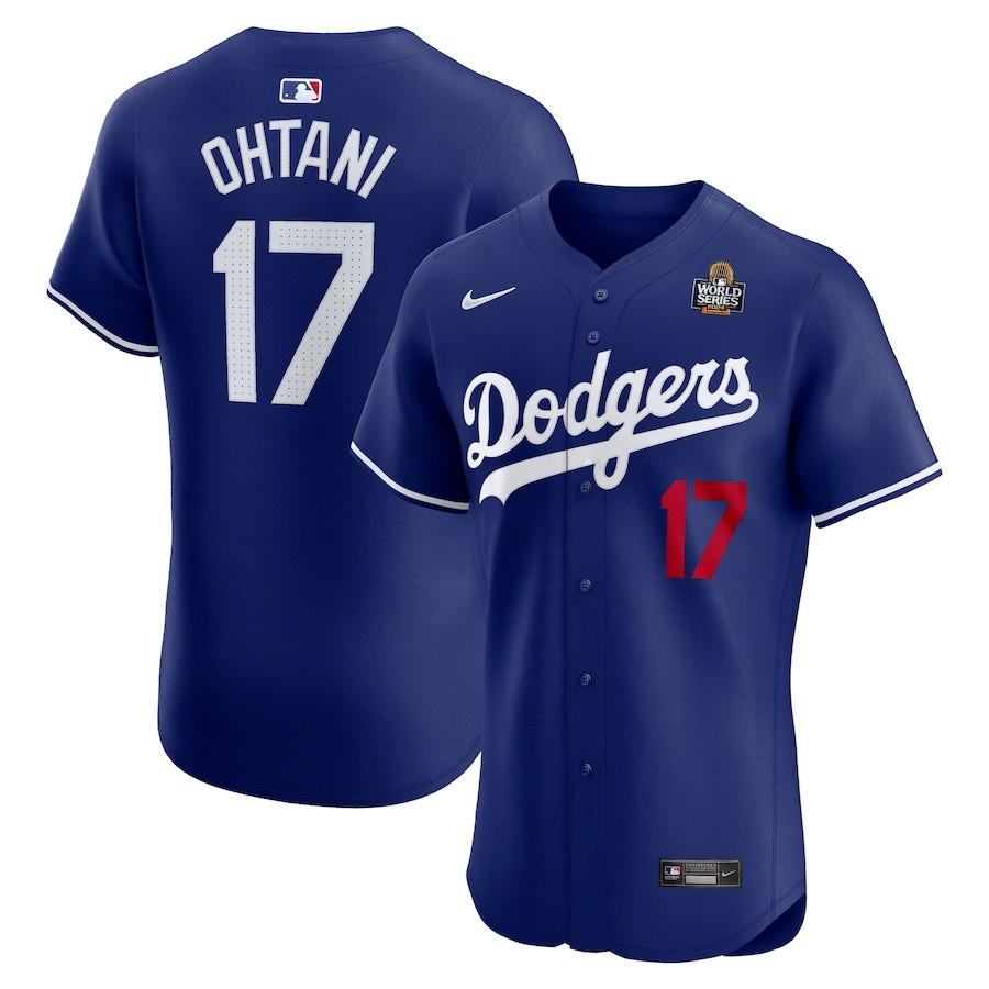 Shohei Ohtani 17 Los Angeles Dodgers 2024 World Series Alternate Elite Player Men Baseball Jersey - Royal 