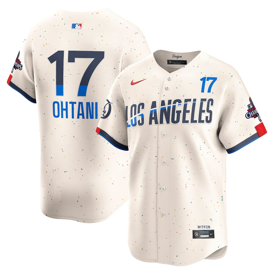 Shohei Ohtani 17 Los Angeles Dodgers 2024 World Series Champions City Connect Limited Player Men Baseball Jersey - Cream 