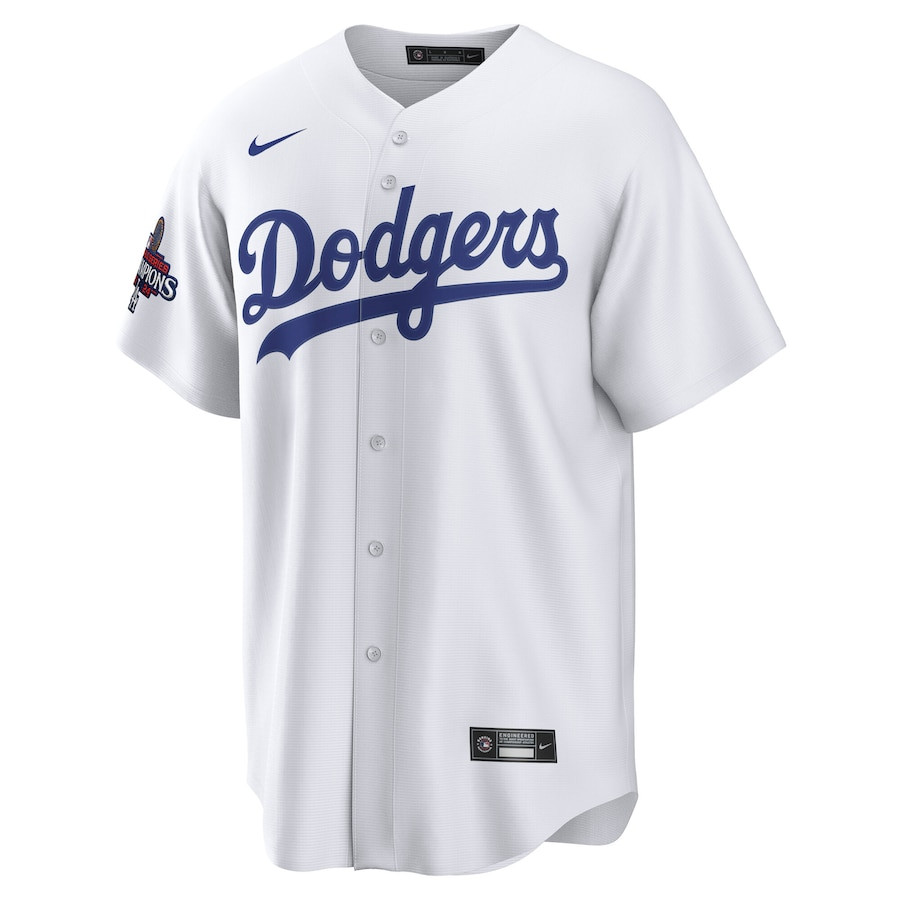 Alternative view of Shohei Ohtani 17 Los Angeles Dodgers 2024 World Series Champions Home Japanese Characters Men Player Baseball Jersey - White 