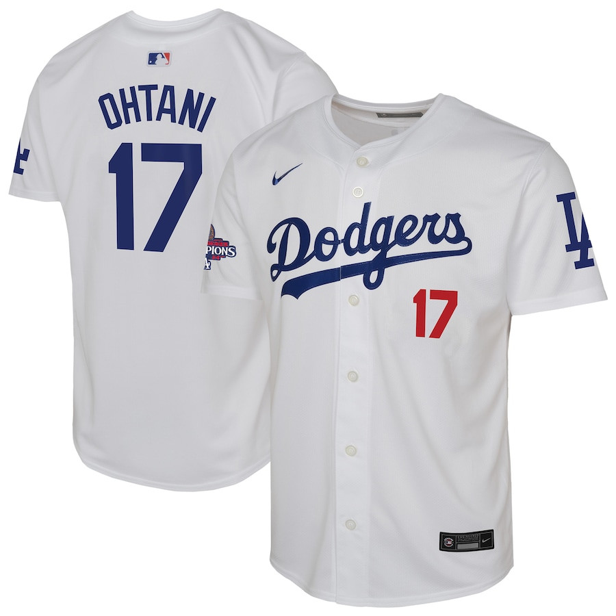 Shohei Ohtani 17 Los Angeles Dodgers 2024 World Series Champions Home Limited YOUTH Baseball Jersey - White 
