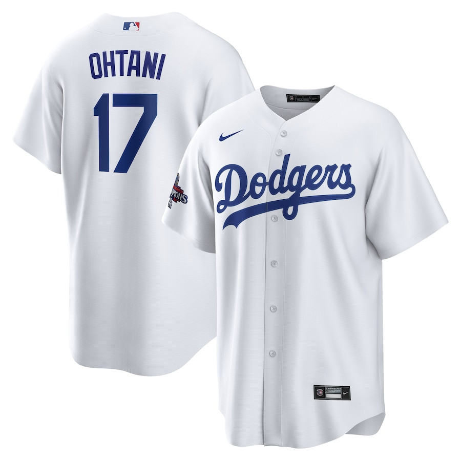 Shohei Ohtani 17 Los Angeles Dodgers 2024 World Series Champions Home Men Player Baseball Jersey - White 