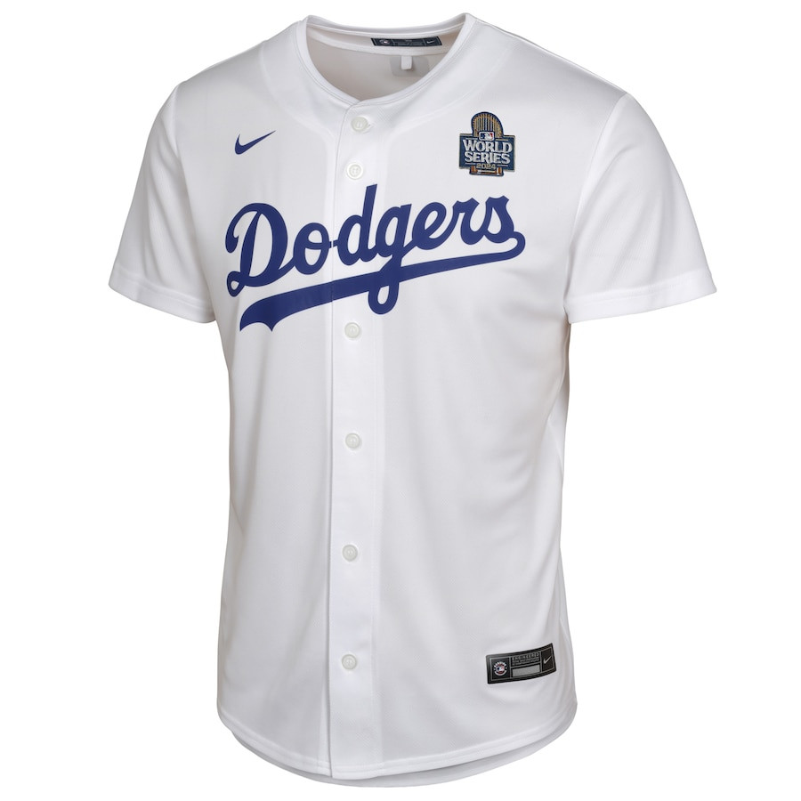 Alternative view of Shohei Ohtani 17 Los Angeles Dodgers 2024 World Series Game YOUTH Baseball Jersey - White 