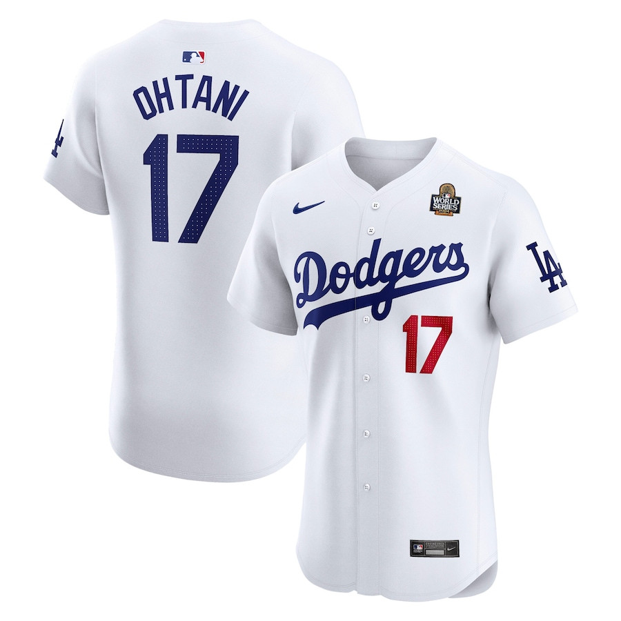 Shohei Ohtani 17 Los Angeles Dodgers 2024 World Series Home Elite Player Men Baseball Jersey - White 