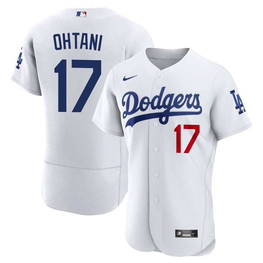 Shohei Ohtani 17 Los Angeles Dodgers Alternate ELITE Baseball Jersey - Men White Baseball Jersey 