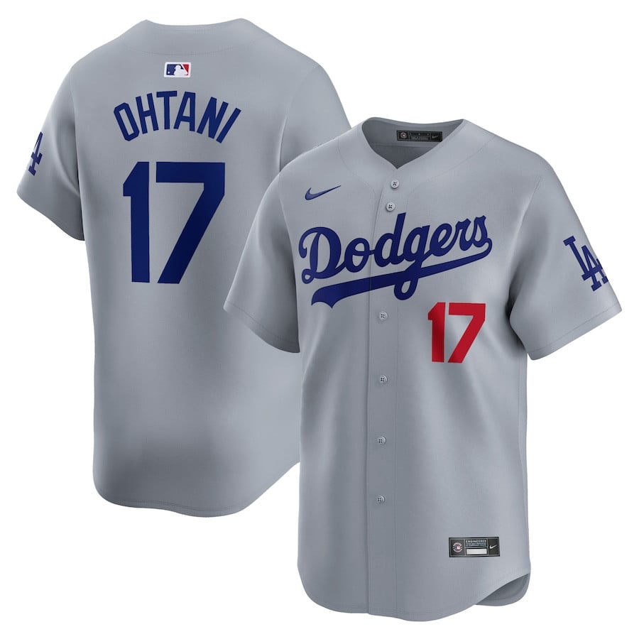 Shohei Ohtani 17 Los Angeles Dodgers Away Limited Men Player Baseball Jersey - Gray 