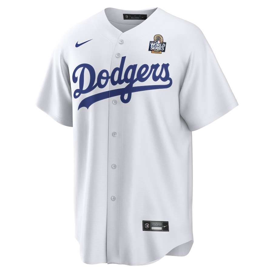 Alternative view of Shohei Ohtani 17 Los Angeles Dodgers Home 2024 World Series Japanese Lettering Men Baseball Jersey - White 