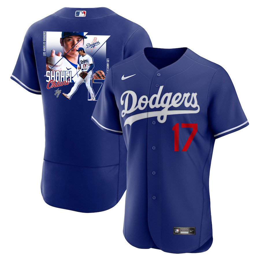 Shohei Ohtani 17 Los Angeles Dodgers Signed Greatest Sho On Earth 2023 Alternate ELITE Men Baseball Jersey - Royal 