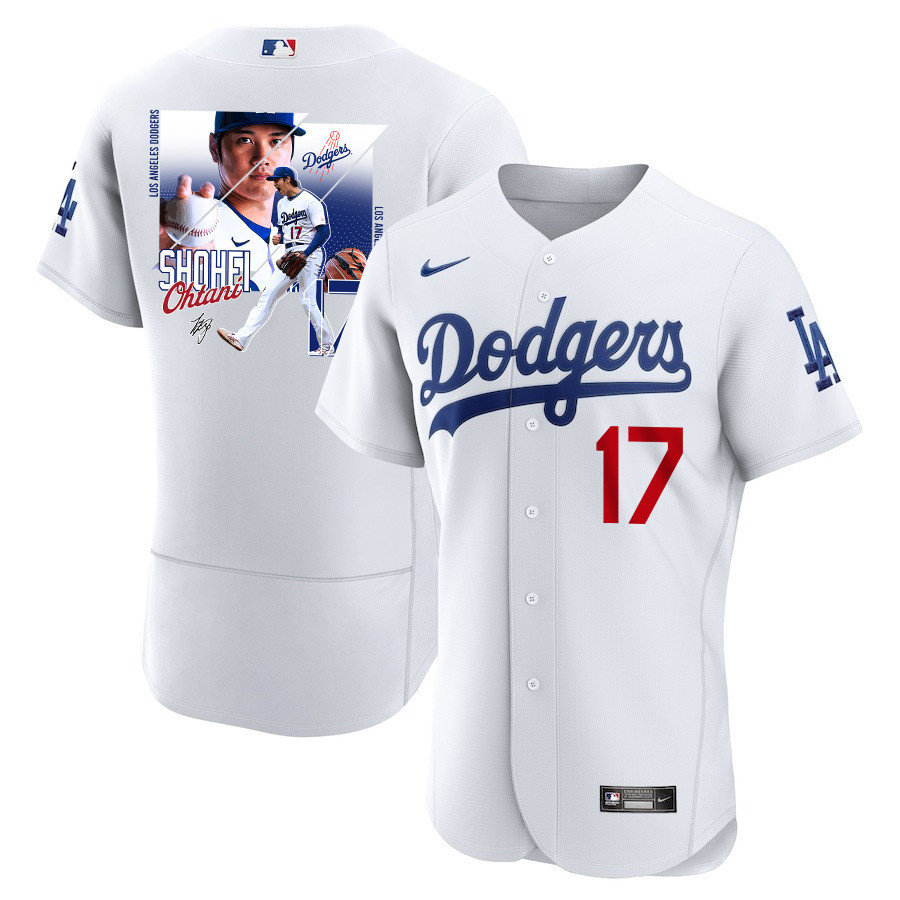 Shohei Ohtani 17 Los Angeles Dodgers Signed Greatest Sho On Earth 2023 Home ELITE Men Baseball Jersey - White 