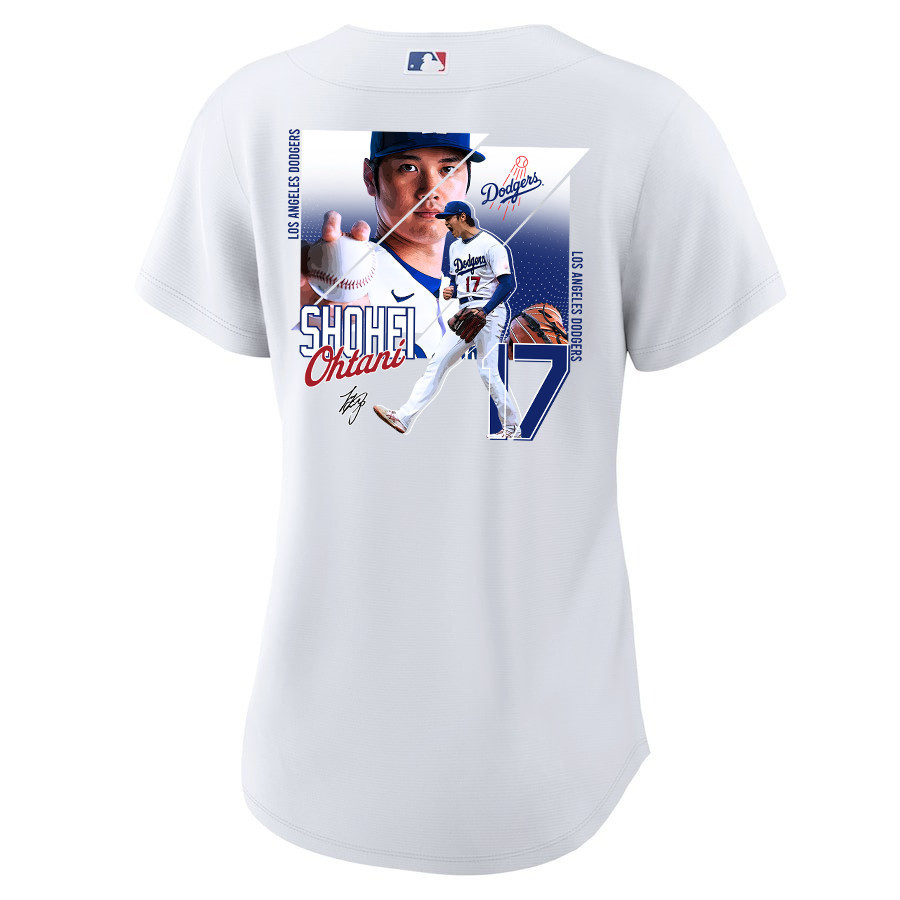 Alternative view of Shohei Ohtani 17 Los Angeles Dodgers Signed Greatest Sho On Earth Home Women Baseball Jersey - White 