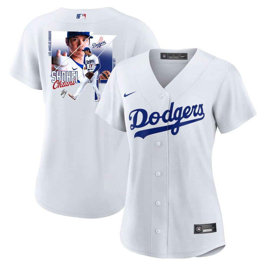 Shohei Ohtani 17 Los Angeles Dodgers Signed Greatest Sho On Earth Home Women Baseball Jersey - White 