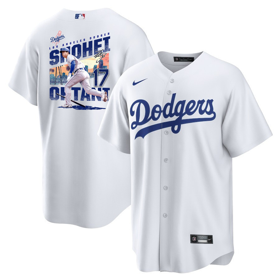 Shohei Ohtani 17 Los Angeles Dodgers Signed Homerun 2023 Home Men Baseball Jersey - White 