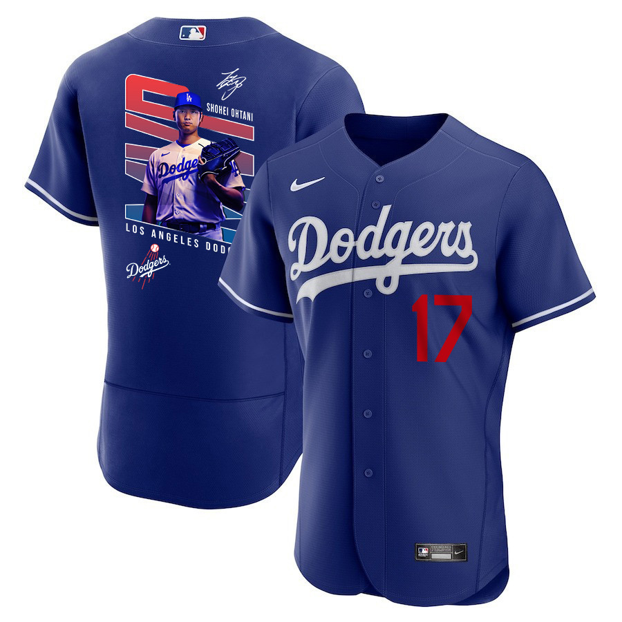 Shohei Ohtani 17 Los Angeles Dodgers Signed MVP 2023 Alternate ELITE Baseball Jersey - Men Royal Baseball Jersey 