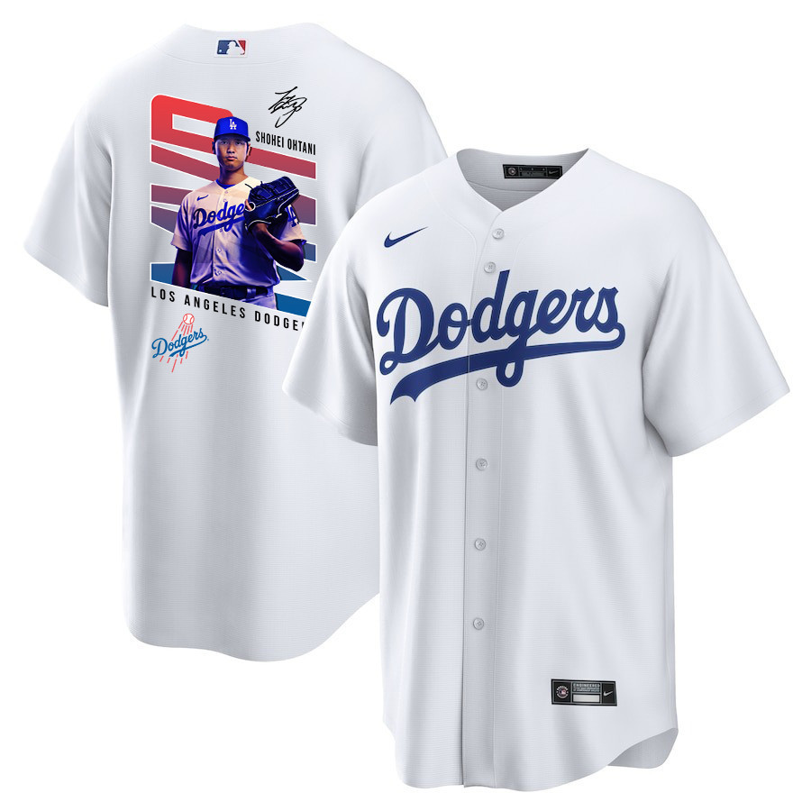 Shohei Ohtani 17 Los Angeles Dodgers Signed MVP 2023 Home Men Baseball Jersey - White 