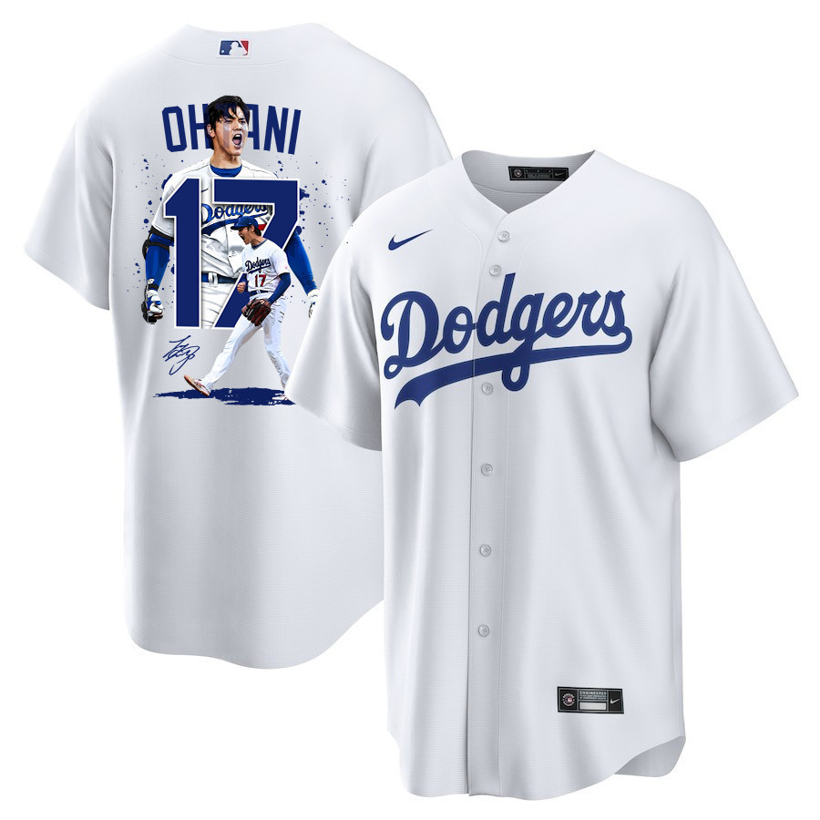 Shohei Ohtani 17 Los Angeles Dodgers Signed Number 2023 Home Men Baseball Jersey - White 
