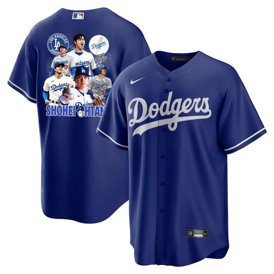 Shohei Ohtani 17 Los Angeles Dodgers Signed Sho King 2023 Alternate Men Baseball Jersey - Royal 