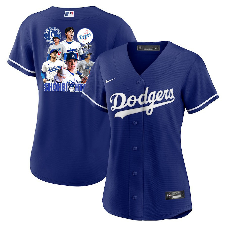 Shohei Ohtani 17 Los Angeles Dodgers Signed Sho King 2023 Alternate Women Baseball Jersey - Royal 