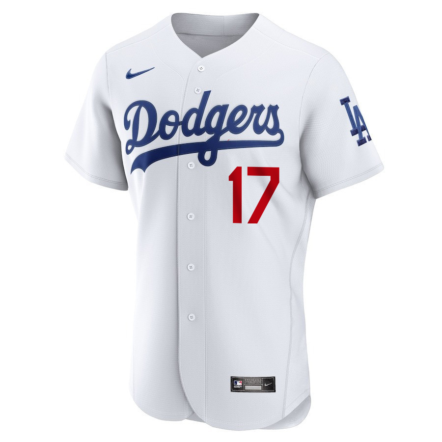 Alternative view of Shohei Ohtani 17 Los Angeles Dodgers Signed Sho King 2023 Home ELITE Baseball Jersey - Men White Baseball Jersey 