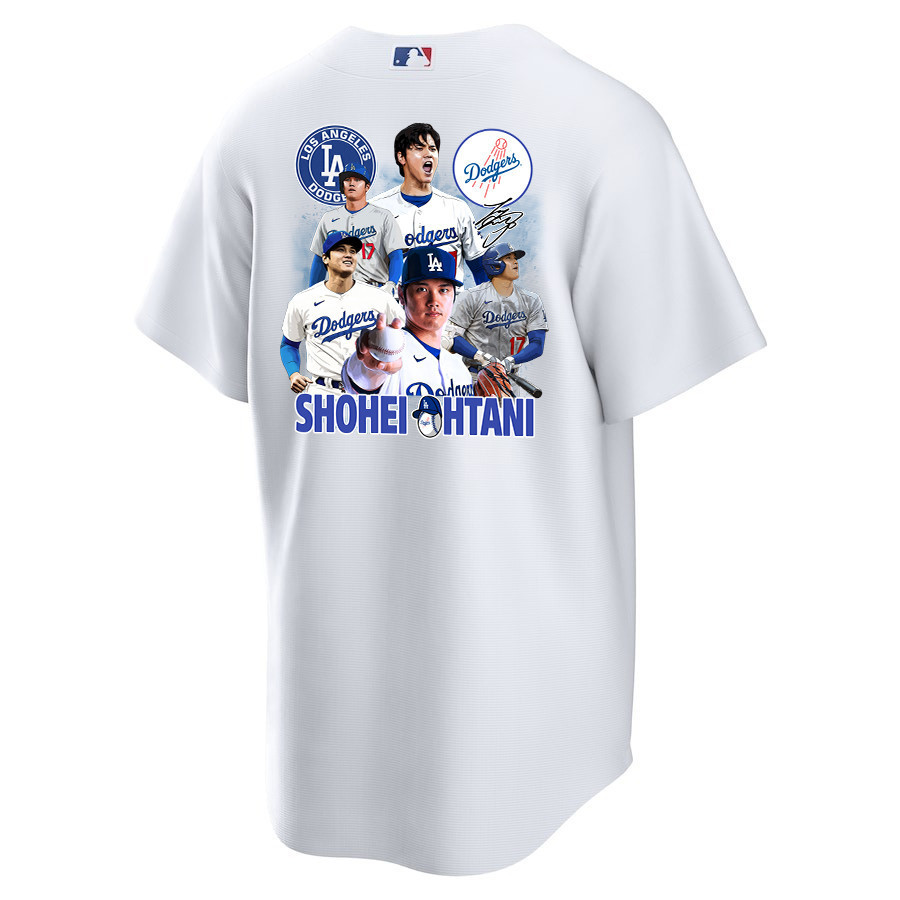 Alternative view of Shohei Ohtani 17 Los Angeles Dodgers Signed Sho King 2023 Home Men Baseball Jersey - White 