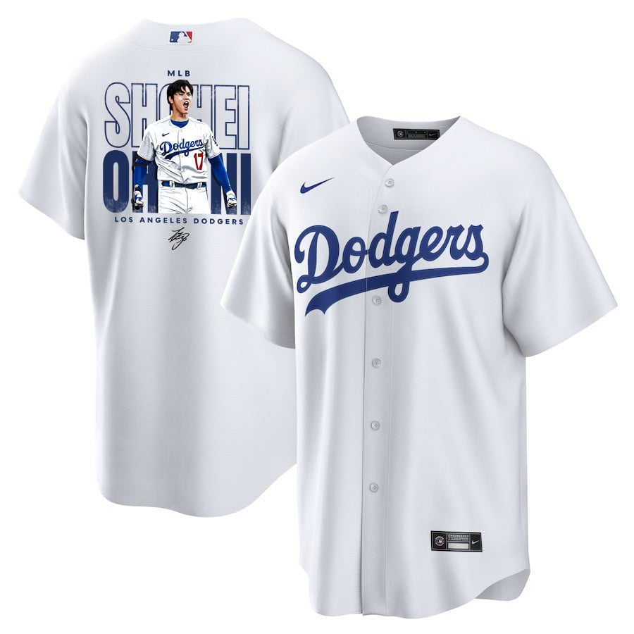 Shohei Ohtani 17 Los Angeles Dodgers Signed ShoTime 2023 Home Player Men Baseball Jersey - White 