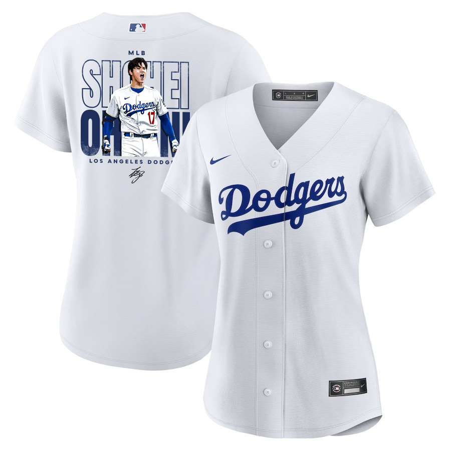 Shohei Ohtani 17 Los Angeles Dodgers Signed ShoTime 2023 Home Women Baseball Jersey - White 